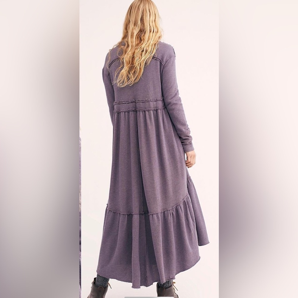 Free People Purple Tiered Ruffled Puffer